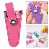 Maxbell Crafts Scissors Case PU Leather Sewing Tool Embroidery Scissors Storage Case Rose Red