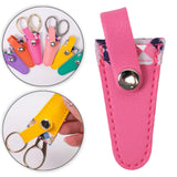 Maxbell Crafts Scissors Case PU Leather Sewing Tool Embroidery Scissors Storage Case Rose Red