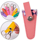 Maxbell Crafts Scissors Case PU Leather Sewing Tool Embroidery Scissors Storage Case Pink