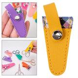 Maxbell Crafts Scissors Case PU Leather Sewing Tool Embroidery Scissors Storage Case Yellow