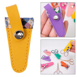 Maxbell Crafts Scissors Case PU Leather Sewing Tool Embroidery Scissors Storage Case Yellow