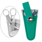 Maxbell Crafts Scissors Case PU Leather Sewing Tool Embroidery Scissors Storage Case Green