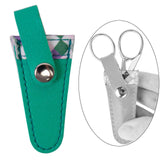 Maxbell Crafts Scissors Case PU Leather Sewing Tool Embroidery Scissors Storage Case Green