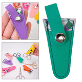Maxbell Crafts Scissors Case PU Leather Sewing Tool Embroidery Scissors Storage Case Green