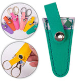 Maxbell Crafts Scissors Case PU Leather Sewing Tool Embroidery Scissors Storage Case Green