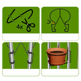 Maxbell Hanging Railing Planter Flower Pot Holder Round for Patio Indoor and Outdoor