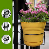 Maxbell Hanging Railing Planter Flower Pot Holder Round for Patio Indoor and Outdoor