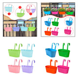 Maxbell 4x Hanging Flower Pots Bucket Plant Pots for Courtyard Indoor Outdoor Garden Style A