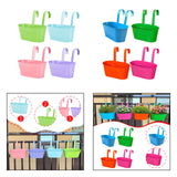 Maxbell 4x Hanging Flower Pots Bucket Plant Pots for Courtyard Indoor Outdoor Garden Style A