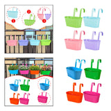 Maxbell 4x Hanging Flower Pots Bucket Plant Pots for Courtyard Indoor Outdoor Garden Style A