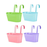 Maxbell 4x Hanging Flower Pots Bucket Plant Pots for Courtyard Indoor Outdoor Garden Style A