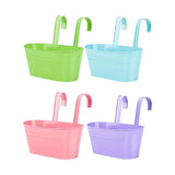 Maxbell 4x Hanging Flower Pots Bucket Plant Pots for Courtyard Indoor Outdoor Garden Style A