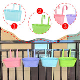 Maxbell 4x Hanging Flower Pots Bucket Plant Pots for Courtyard Indoor Outdoor Garden Style A