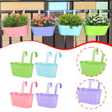 Maxbell 4x Hanging Flower Pots Bucket Plant Pots for Courtyard Indoor Outdoor Garden Style A