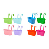 Maxbell 4x Hanging Flower Pots Bucket Plant Pots for Courtyard Indoor Outdoor Garden Style A