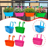 Maxbell 4x Hanging Flower Pots Bucket Plant Pots for Courtyard Indoor Outdoor Garden Style B