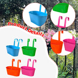 Maxbell 4x Hanging Flower Pots Bucket Plant Pots for Courtyard Indoor Outdoor Garden Style B