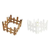 Maxbell 4x Christmas Tree Fences Sturdy Garden Picket Fences for Pets Family Holiday Coffee color
