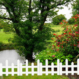 Maxbell 4x Christmas Tree Fences Sturdy Garden Picket Fences for Pets Family Holiday White