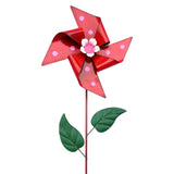 Maxbell Wind Spinner Outdoor Garden Garden Stake for Courtyard Outside Lawn Ornament Red