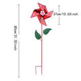 Maxbell Wind Spinner Outdoor Garden Garden Stake for Courtyard Outside Lawn Ornament Red