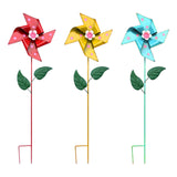 Maxbell Wind Spinner Outdoor Garden Garden Stake for Courtyard Outside Lawn Ornament Red