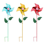 Maxbell Wind Spinner Outdoor Garden Garden Stake for Courtyard Outside Lawn Ornament Red