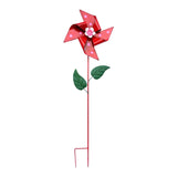 Maxbell Wind Spinner Outdoor Garden Garden Stake for Courtyard Outside Lawn Ornament Red