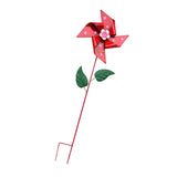 Maxbell Wind Spinner Outdoor Garden Garden Stake for Courtyard Outside Lawn Ornament Red