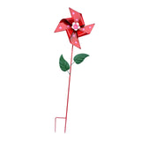 Maxbell Wind Spinner Outdoor Garden Garden Stake for Courtyard Outside Lawn Ornament Red