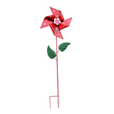 Maxbell Wind Spinner Outdoor Garden Garden Stake for Courtyard Outside Lawn Ornament Red