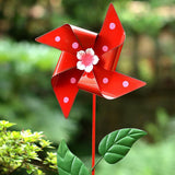 Maxbell Wind Spinner Outdoor Garden Garden Stake for Courtyard Outside Lawn Ornament Red