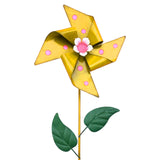 Maxbell Wind Spinner Outdoor Garden Garden Stake for Courtyard Outside Lawn Ornament Yellow
