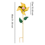 Maxbell Wind Spinner Outdoor Garden Garden Stake for Courtyard Outside Lawn Ornament Yellow