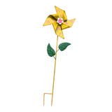 Maxbell Wind Spinner Outdoor Garden Garden Stake for Courtyard Outside Lawn Ornament Yellow