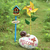 Maxbell Wind Spinner Outdoor Garden Garden Stake for Courtyard Outside Lawn Ornament Yellow