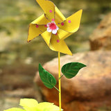 Maxbell Wind Spinner Outdoor Garden Garden Stake for Courtyard Outside Lawn Ornament Yellow