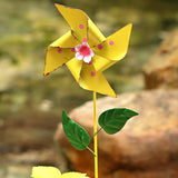 Maxbell Wind Spinner Outdoor Garden Garden Stake for Courtyard Outside Lawn Ornament Yellow