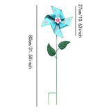 Maxbell Wind Spinner Outdoor Garden Garden Stake for Courtyard Outside Lawn Ornament Blue