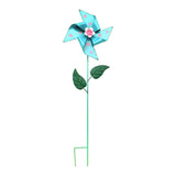 Maxbell Wind Spinner Outdoor Garden Garden Stake for Courtyard Outside Lawn Ornament Blue