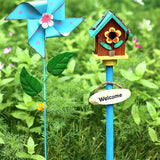 Maxbell Wind Spinner Outdoor Garden Garden Stake for Courtyard Outside Lawn Ornament Blue