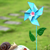 Maxbell Wind Spinner Outdoor Garden Garden Stake for Courtyard Outside Lawn Ornament Blue