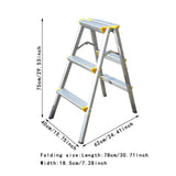 Maxbell Step Ladder 3 Step Stool Kitchen Nonslip Supermarkets Adults Foldable Ladder