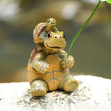 Maxbell Turtle Shaped Statue Decorative Handmade Ornament for Garden Yard Countertop