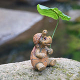 Maxbell Turtle Shaped Statue Decorative Handmade Ornament for Garden Yard Countertop