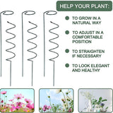 Maxbell Climbing Plant Stakes Rack Reusable Tomato Twist Stakes for Lawn Yard Indoor Straight 5pcs