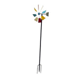 Maxbell Outdoor Metal Windmill Yard Art Wind Spinner with Stake for Park Garden Yard
