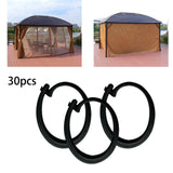 Maxbell 2x30x Gazebo Curtain Hooks Professional Black for Netting Mesh Screen Curtains