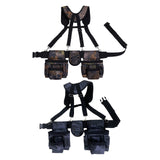 Maxbell Tool Belt with Suspenders Oxford Breathable Family Adults Utility Belt Pouch Multi