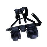 Maxbell Tool Belt with Suspenders Oxford Breathable Family Adults Utility Belt Pouch Gray Blue